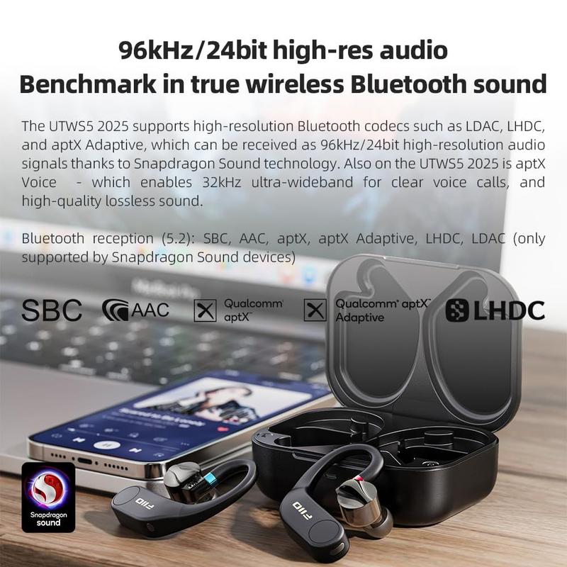 Fones de Ouvido Bluetooth Sem Fio FiiO UTWS5 2025 com Gancho